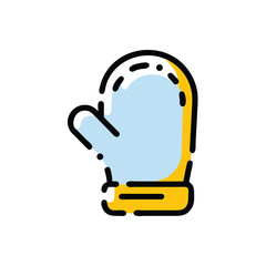 winter mitten winter clothing on white background for web and graphic design