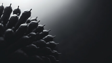 Magnetic ferrofluid forming spike pattern with dark metallic texture and smooth gradient background creating mysterious and scientific atmosphere
