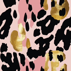 Seamless animal print pattern featuring leopard, zebra, and tiger stripes. Bold, edgy design ideal for fashion prints, textile designs, and wildlife-themed branding.