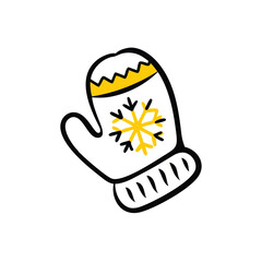 winter mitten winter clothing on white background for web and graphic design