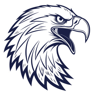 Powerful eagle head graphic