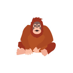 Orangutan animal vector illustration emoji symbol sign icon flat design © valvectors