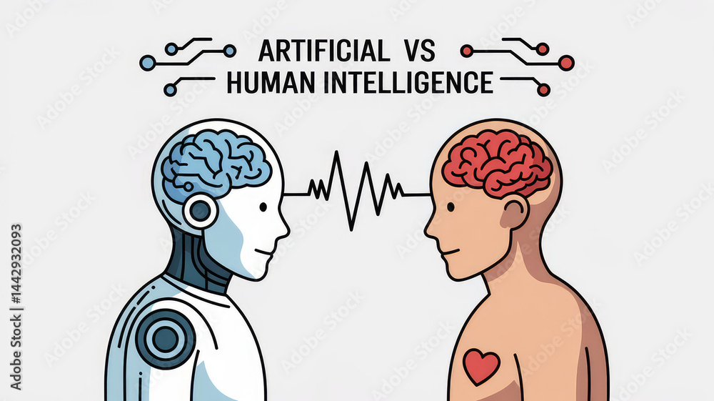 Poster artificial vs. human intelligence: depicting the intricate interplay between artificial and human mi