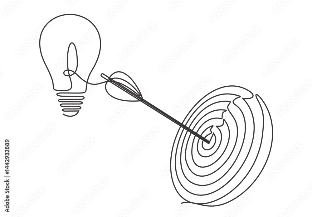 Poster target, bulb, innovation icon. simple line, outline vector elements of innovations icons for ui and 