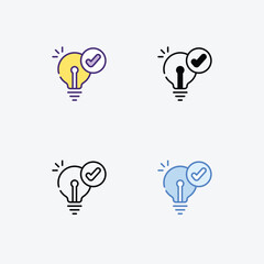 Lightbulb  icons set in different style vector stock illustration