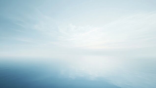 Tranquil, serene, pale blue sky and water, soft light
