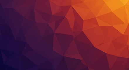 Abstract Low Poly Background: Fiery Sunset Hues