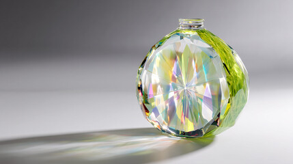 Radiant Crystal Lime Sculpture in Sunlight