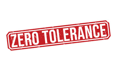 Fototapeta premium ZERO TOLERANCE rubber stamp vector illustration on white background