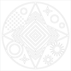 Minimalist Line Art Vector Illustration with Wavy Shapes, Halftone Dots, Memphis Pattern for Poster, Book Cover, or Gift Card Design