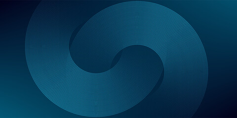 blue geometric abstract background overlapping layers on bright space with line effect decoration. Circle style concept modern graphic design element for banner, flyer, card. vector