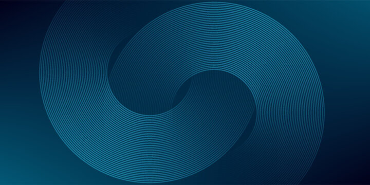 blue geometric abstract background overlapping layers on bright space with line effect decoration. Circle style concept modern graphic design element for banner, flyer, card. vector