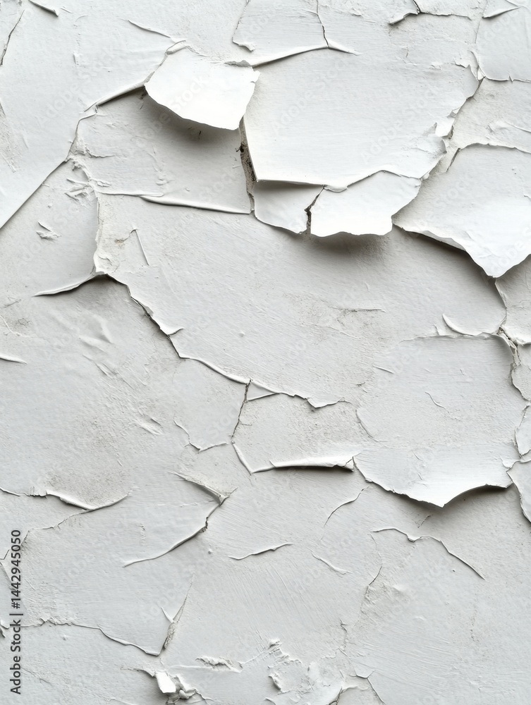 Poster abstract white paint flaking texture wall background showing detail and pattern for creative use and