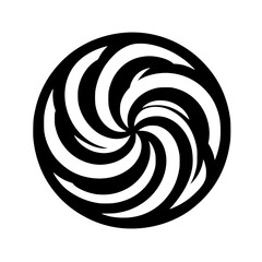 Dynamic Black and White Spiral Vortex Graphic Circle Pattern