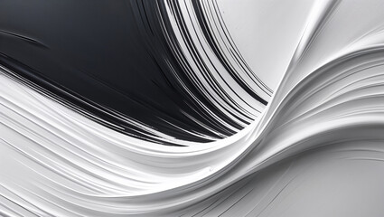 Obraz premium Elegant black and white swirling abstract lines with high contrast for luxury minimalist background designs
