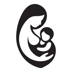 No pregnant icon symbol Vector Black silhouettes. with white background