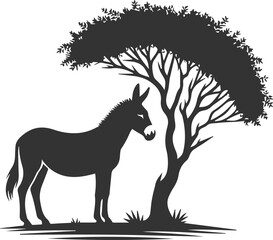 Mule animal silhouette vector