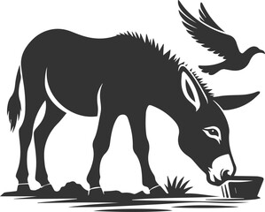 Mule animal silhouette vector