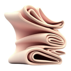 Obraz premium Abstract arrangement of neatly folded pastel-colored fabric sheets with soft curves and smooth textures, minimalist composition for interior design or fashion concepts