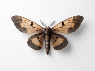 Detailed top-down view of a  moth, showcasing intricate wing patterns