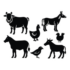 Farm Animals Icon Collection vector illustration