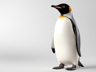 Fototapeta premium 3D rendered Emperor Penguin on plain background