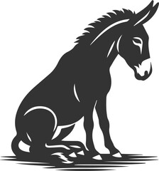 Mule animal silhouette vector