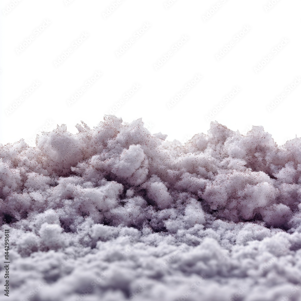 Poster detailed close up of a heap of white powder with a rough texture against a clean white background cr