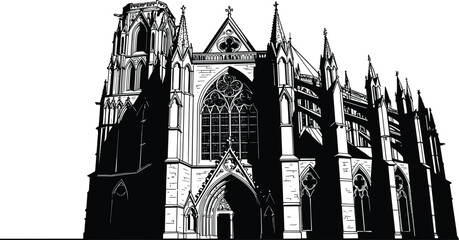 Gothic Cathedral Vector Illustration