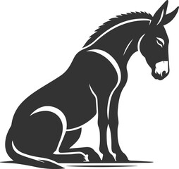 Mule animal silhouette vector