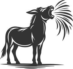 Mule animal silhouette vector