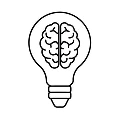 Human Head Bulb Brain Idea vector illustration