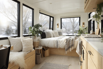 rustic charm in a tiny house interior