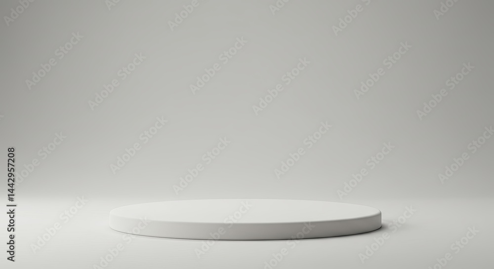 Poster a white stage with a circular shape