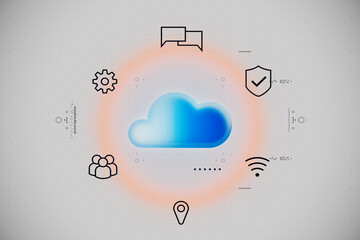 Internet infrastructure concept. Abstract technology background. 3D rendering.