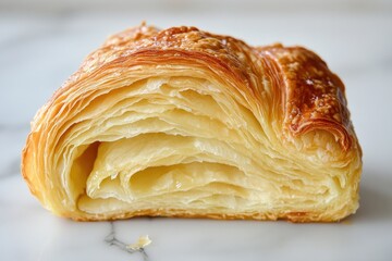 Delicious flaky croissant with golden crust and buttery layers perfect for breakfast or brunch inspiration in culinary photography
