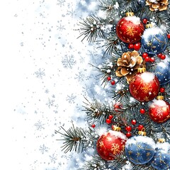 Fototapeta premium Festive winter scene with ornaments