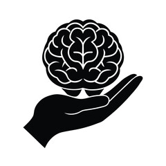 Brain in Hand Concept vector illustration