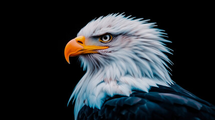 Obraz premium A Majestic Bald Eagle Portrait with Intense Gaze and Stunning Plumage