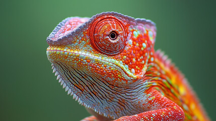 close up of a chameleon, 
Panther chameleon portrait, colorful chameleon