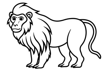 Obraz premium Mandrill Stylized Linework