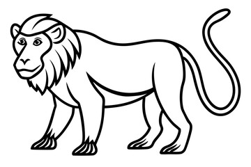 Mandrill Stylized Linework