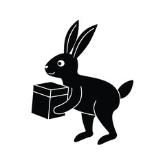 Rabbit with Mail Easter Icon vector illustration