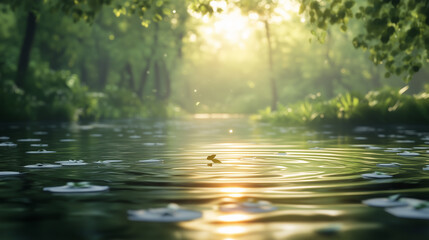 reflection of sun in water