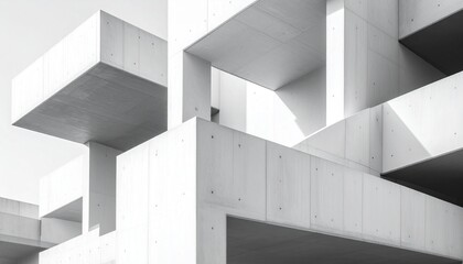 Obraz premium Geometric architecture detail modern concrete structure building abstract concrete architect.j