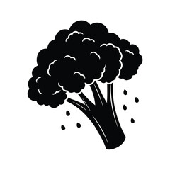 Falling Broccoli Isolated vector illustration