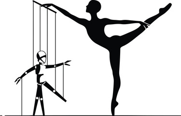 Ballet Dancer and Puppet: Control and Movement