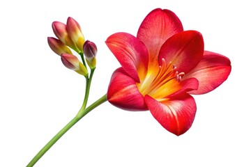 Red Freesia Single Stem Close-up