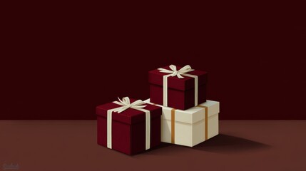 Obraz premium Minimalist Seasonal Gift Illustration
