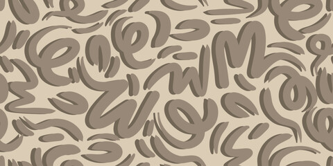 Fun line doodle seamless pattern. Creative minimalist style art background for children or trendy design with basic shapes. vector illustration.